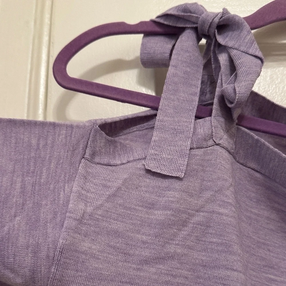 J. Crew Purple Off-the-Shoulder Sweater